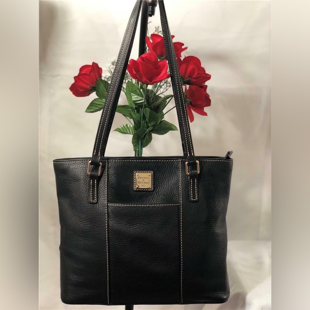 Dooney & Bourke Lexington Pebble Grain Black Leather Tote Bag - Picture 16 of 16
